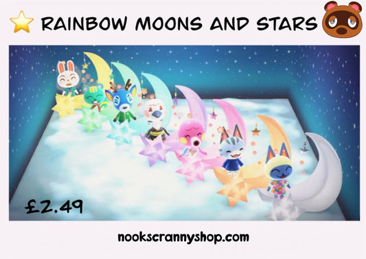 Rainbow Moons And Stars